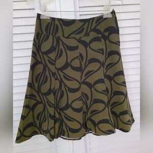 H&M Olive and Black A-Line Skirt